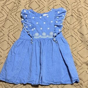Cat & Jack Blue Floral Eyelet Ruffle Dress